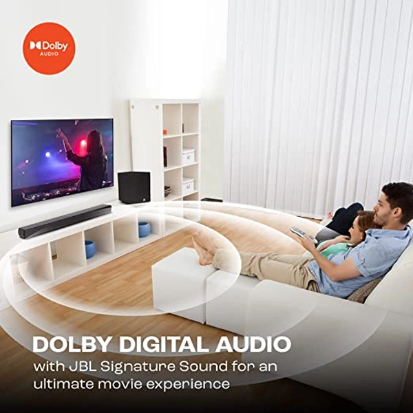 JBL Cinema SB241 2.1 Channel Dolby Digital Soundbar with Wired Subwoofer Home Theatre - Black