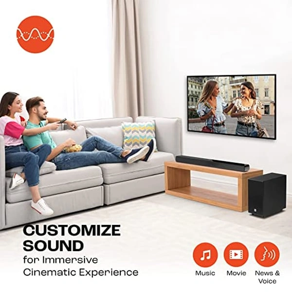 JBL Cinema SB241 2.1 Channel Dolby Digital Soundbar with Wired Subwoofer Home Theatre - Black