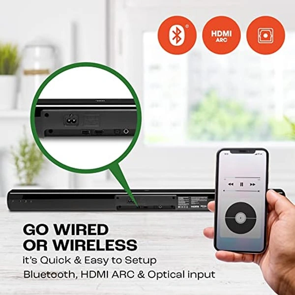 JBL Cinema SB241 2.1 Channel Dolby Digital Soundbar with Wired Subwoofer Home Theatre - Black