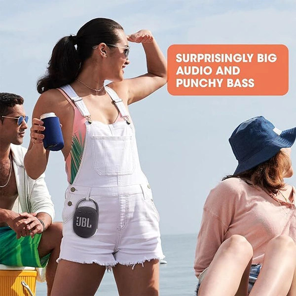 JBL Clip 4 Eco Ultra Portable Bluetooth Speaker - Silver - Silver