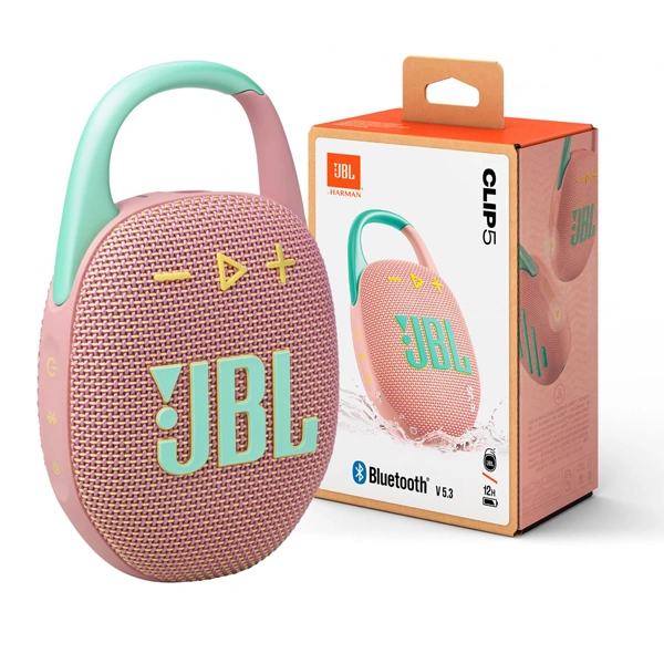 JBL Clip 5 Portable Bluetooth Speaker - Pink - Pink