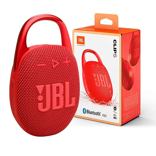 JBL Clip 5 Portable Bluetooth Speaker - Red - Red