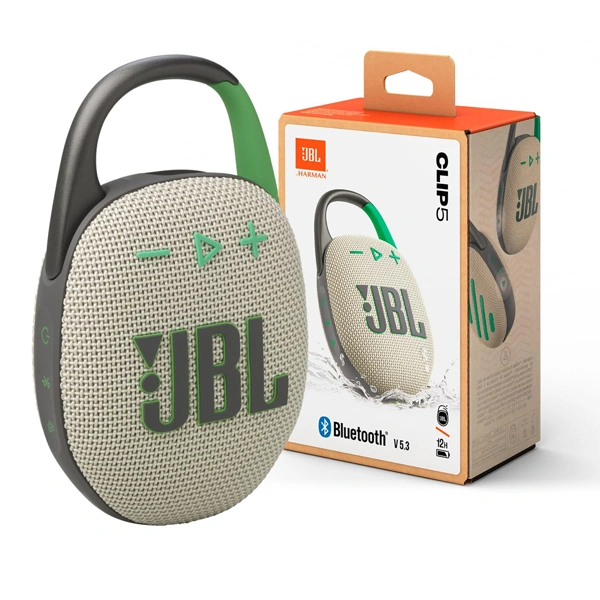 JBL Clip 5 Portable Bluetooth Speaker - Sand - Sand
