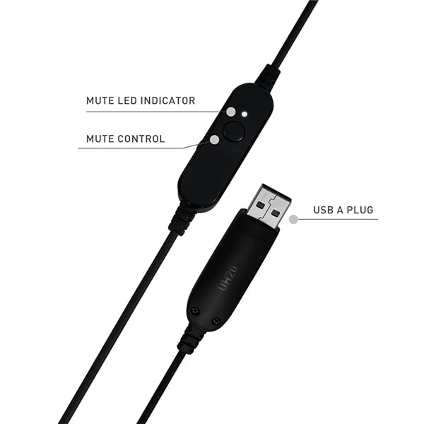 JBL Commercial UH20 USB Headset with Cardioid Microphone for Online Classes, Conference Calls, Video Calls