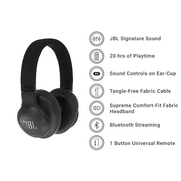 JBL E55BT Wireless Bluetooth Headphones with Mic