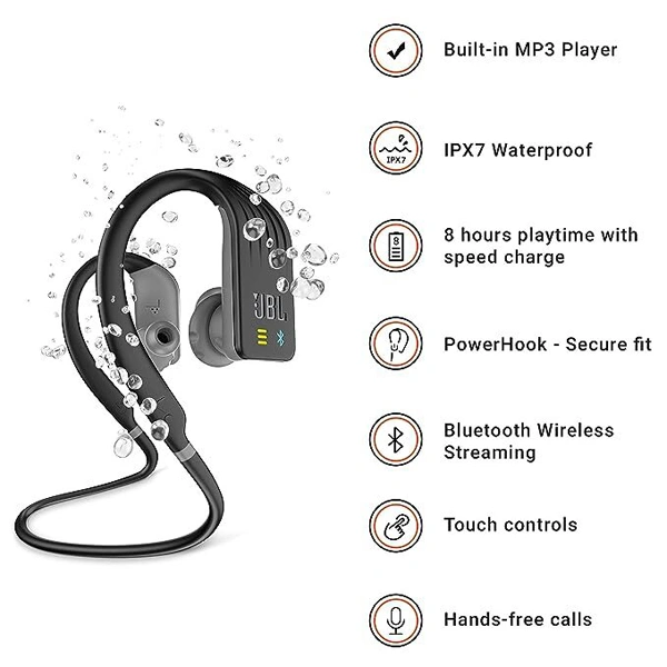 JBL Endurance Dive Bluetooth Wireless In Ear Earphones with Mic - Red - Red