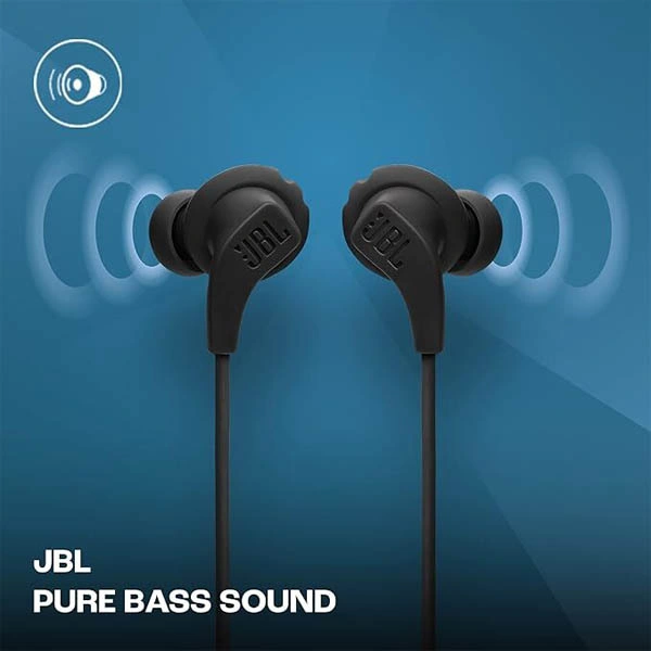JBL Endurance Run 2 Sports In Ear Wired Earphones with Mic - Blue - Blue
