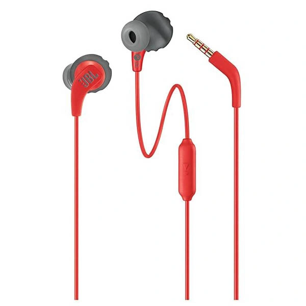 JBL Endurance Run 2 Sports In Ear Wired Earphones with Mic - Red - Red