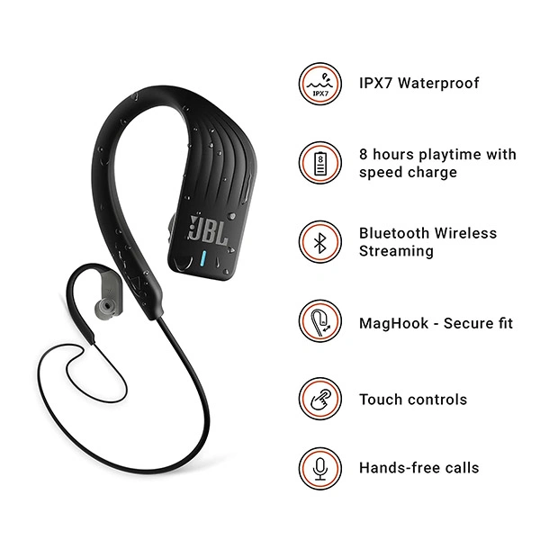 JBL Endurance Sprint Waterproof Wireless Earphones with Touch Controls - Red - Red