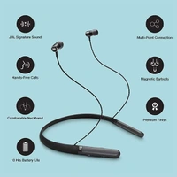 JBL Live 200BT Bluetooth Wireless Earphones with Mic - Black - Black