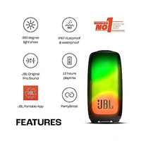 JBL Pulse 5 40 Watt Wireless Portable Bluetooth Speaker - Black