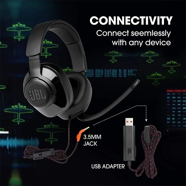 JBL Quantum 300 Wired Headphone with Mic