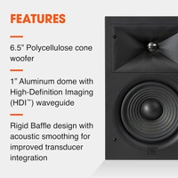 JBL Stage 260W - in-Wall Loudspeaker with 6.5" Polycellulose Cone Woofer (Each)