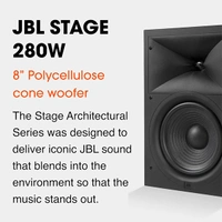 JBL Stage 280W 2-way Dual 5.25" (130mm) In-Wall Loudspeaker (Each) - White