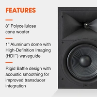 JBL Stage 280W 2-way Dual 5.25" (130mm) In-Wall Loudspeaker (Each) - White