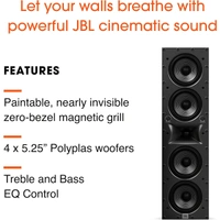 JBL Studio 6 Theater In-Wall Speaker With Quad 5.25" PolyPlas Woofers