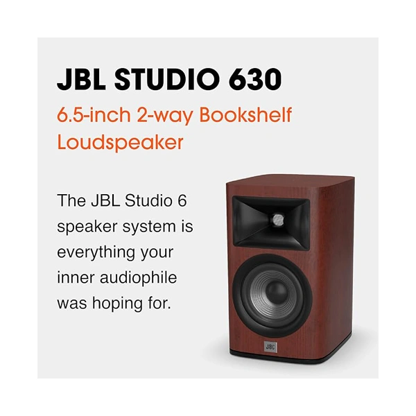 JBL Studio 630 6.5-inch 2-way Bookshelf Loudspeaker (Pair) - Black