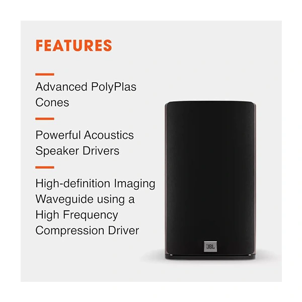 JBL Studio 630 6.5-inch 2-way Bookshelf Loudspeaker (Pair) - Black