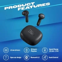 JBL Wave 300TWS Wireless Earbuds with Touch Control - White - White