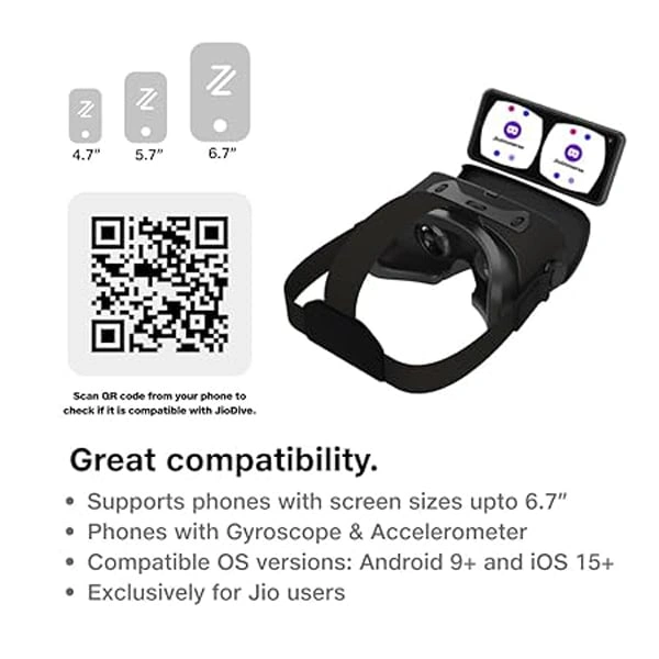 Jio Dive Smartphone Based Virtual Reality Headset for Entertainment