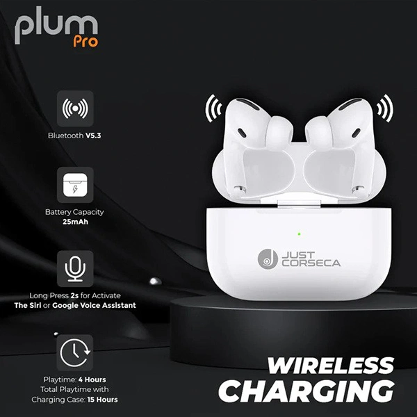 Just Corseca JUST CORSECA Plum Pro Wireless Powerbuds - Blue, White