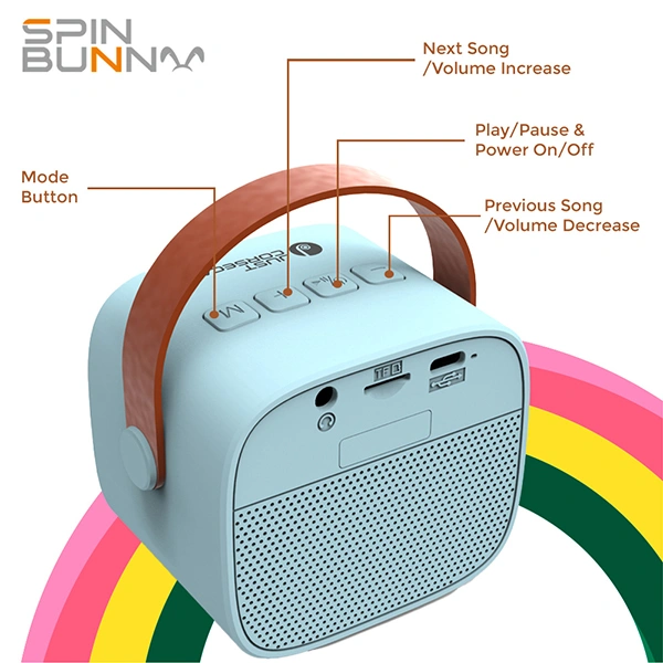 Just Corseca JUST CORSECA Spin Bunny Karaoke Portable Speaker - White - White