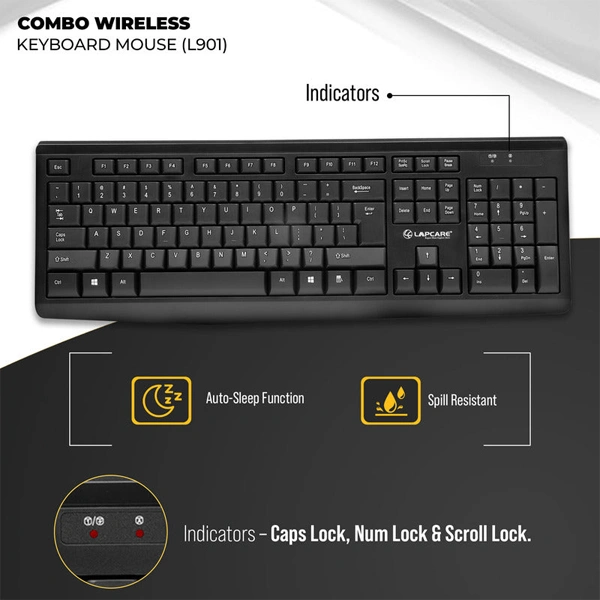 Lapcare L901 Wireless Keyboard And Mouse Combo