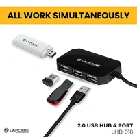 Lapcare USB 2.0 4-Port Hub with 1.5M Cable