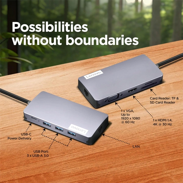 Lenovo 150 USB-C Travel Dock (Charging Host Upto 100W)