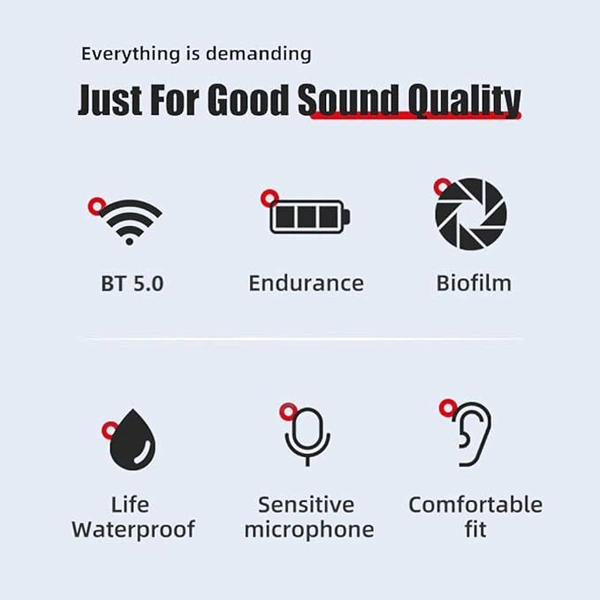 Lenovo LP80 Pro Wireless Bluetooth Earbuds - Black - Black