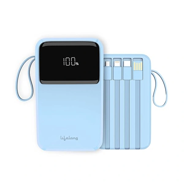 Lifelong ZenCharge 10000 mAh 22.5 W Compact Pocket Size Power Bank - Blue - Blue