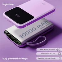 Lifelong ZenCharge 10000 mAh 22.5 W Compact Pocket Size Power Bank - Purple - Purple