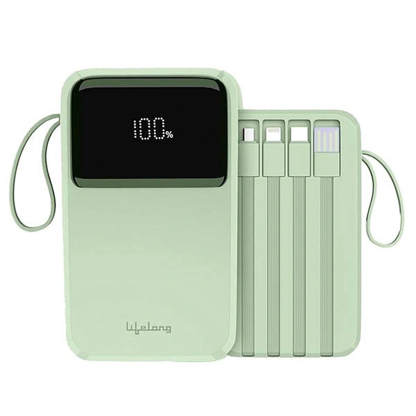 Lifelong ZenCharge 10000 mAh 22.5 W Compact Pocket Size Power Bank - Green - Green