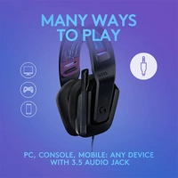 Logitech G335 Lightweight Gaming Wired Over Ear Headphones - Black