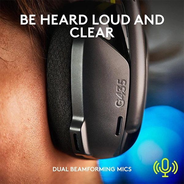 Logitech G435 Light Speed and Lightweight Gaming Bluetooth Wireless Over Ear Headphones