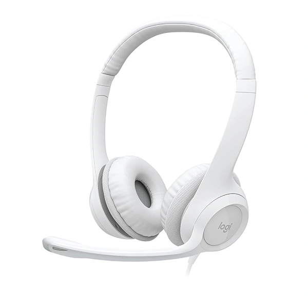 Logitech H390 Wired On Ear Headset - White - White