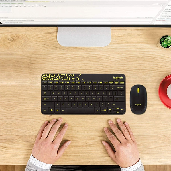 Logitech MK240 Nano Wireless USB Keyboard and Mouse Set - Black, Blue