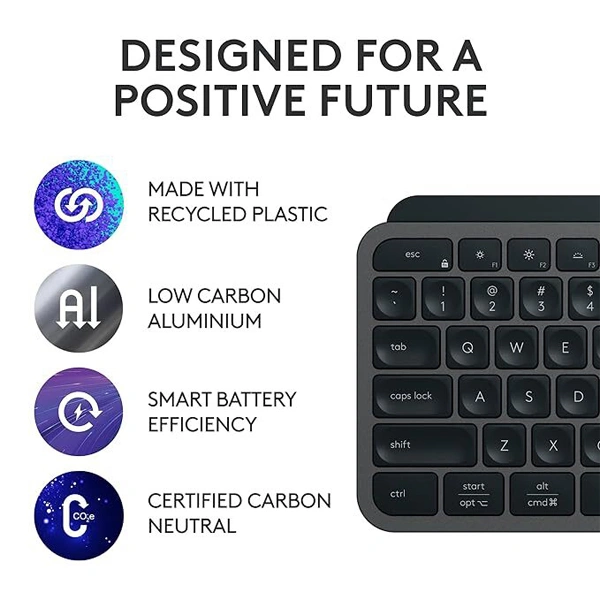 Logitech MX Keys S Wireless Keyboard - Black - Black