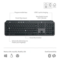 Logitech MX Keys S Wireless Keyboard - Black - Black