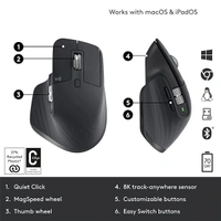 Logitech MX Master 3S Wireless Performance Mouse - White - White