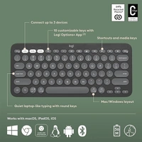 Logitech Pebble Keys 2 K380s Multi-Device Bluetooth Wireless Keyboard - Pink - Pink