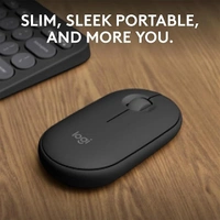 Logitech Pebble Mouse 2 M350s Slim Bluetooth Wireless Mouse - Black - Black