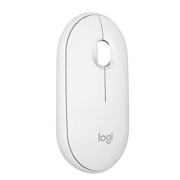 Logitech Pebble Mouse 2 M350s Slim Bluetooth Wireless Mouse - White - White