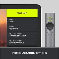 Logitech Spotlight Wireless Presentation Remote - Black - Black