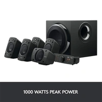 Logitech Z906 5.1 Channel Surround Speaker System - Black, Blue