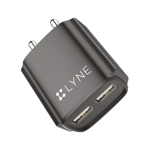 Lyne LYNE by U&I Chamber 3 3A Output, Dual USB Port with Cable - Black - Black