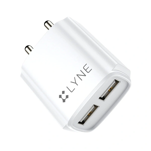 Lyne LYNE by U&I Chamber 3 3A Output, Dual USB Port with Cable - White - White