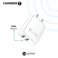 Lyne LYNE by U&I Chamber 7 3.4A Output, Dual USB Port, With Cable
