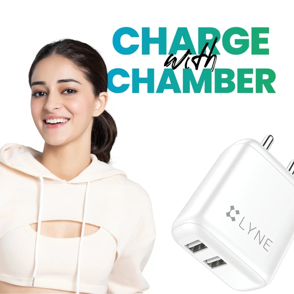 Lyne LYNE by U&I Chamber 7 3.4A Output, Dual USB Port, With Cable