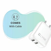 Lyne LYNE by U&I Chamber 7 3.4A Output, Dual USB Port, With Cable
